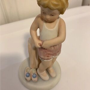 Adorable Child Figurine with Cream and Pink Accents Bessie‎ pease gutmann